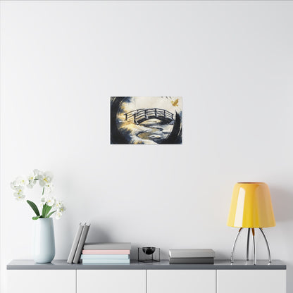 Autumn Ink Brushstroke Karesansui Canvas Art | Peaceful Decor