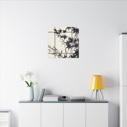 Shoji Screen Canvas Art | Summer Japandi Minimal Line Art