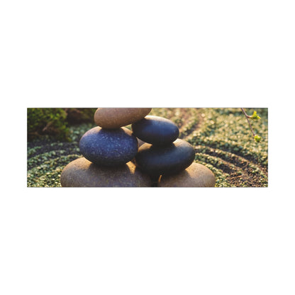 Zen River Stones in Golden Hour | Karesansui Canvas Art