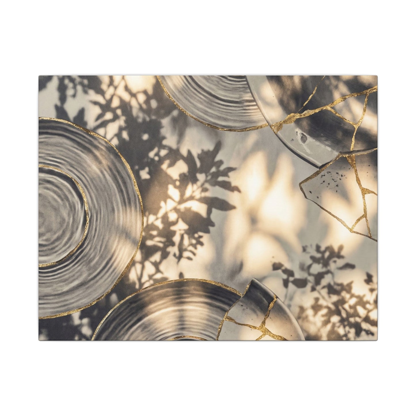 Healing Water Ripple Canvas Art - Gold Vein Kintsugi Art Print