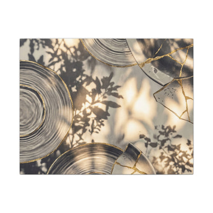 Healing Water Ripple Canvas Art - Gold Vein Kintsugi Art Print