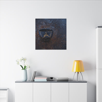 Rust Patina Winter Canvas Art | Kintsugi Healing Design