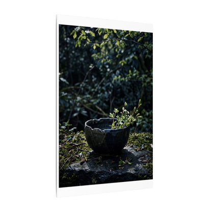 Dappled Ceramic Bowl Canvas Art - Dark Japandi Datsuzoku