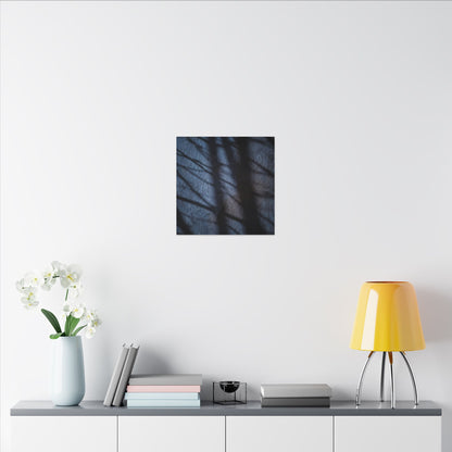 Dark Japandi Shadow Play in Moonlight | Moody Minimal Canvas Art