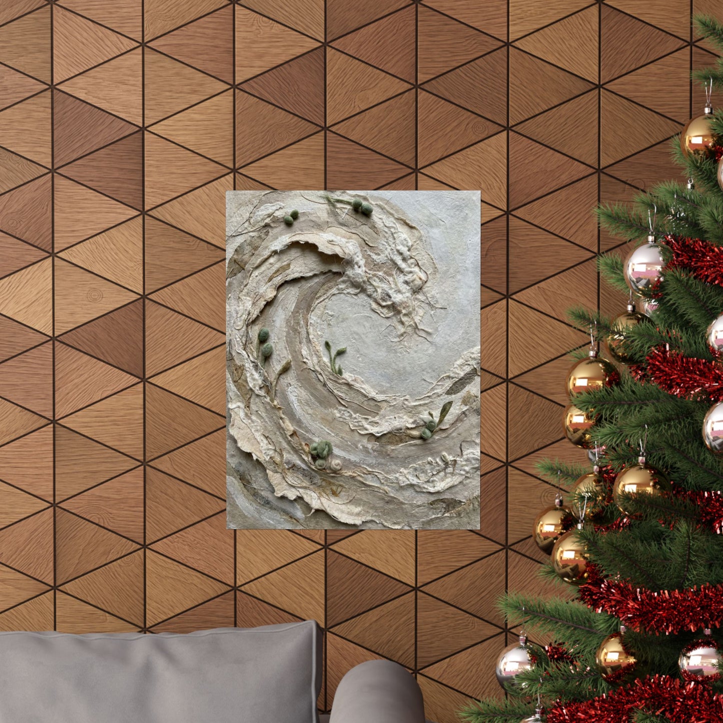 Ocean Wave Spring Wall Art Print | Japandi Earthy Design