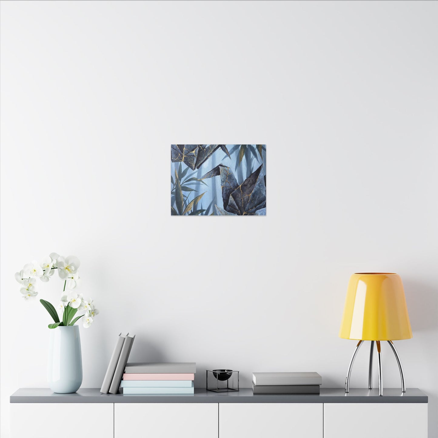 Paper Fold Canvas Art | Summer Kintsugi Crackle Gold Art