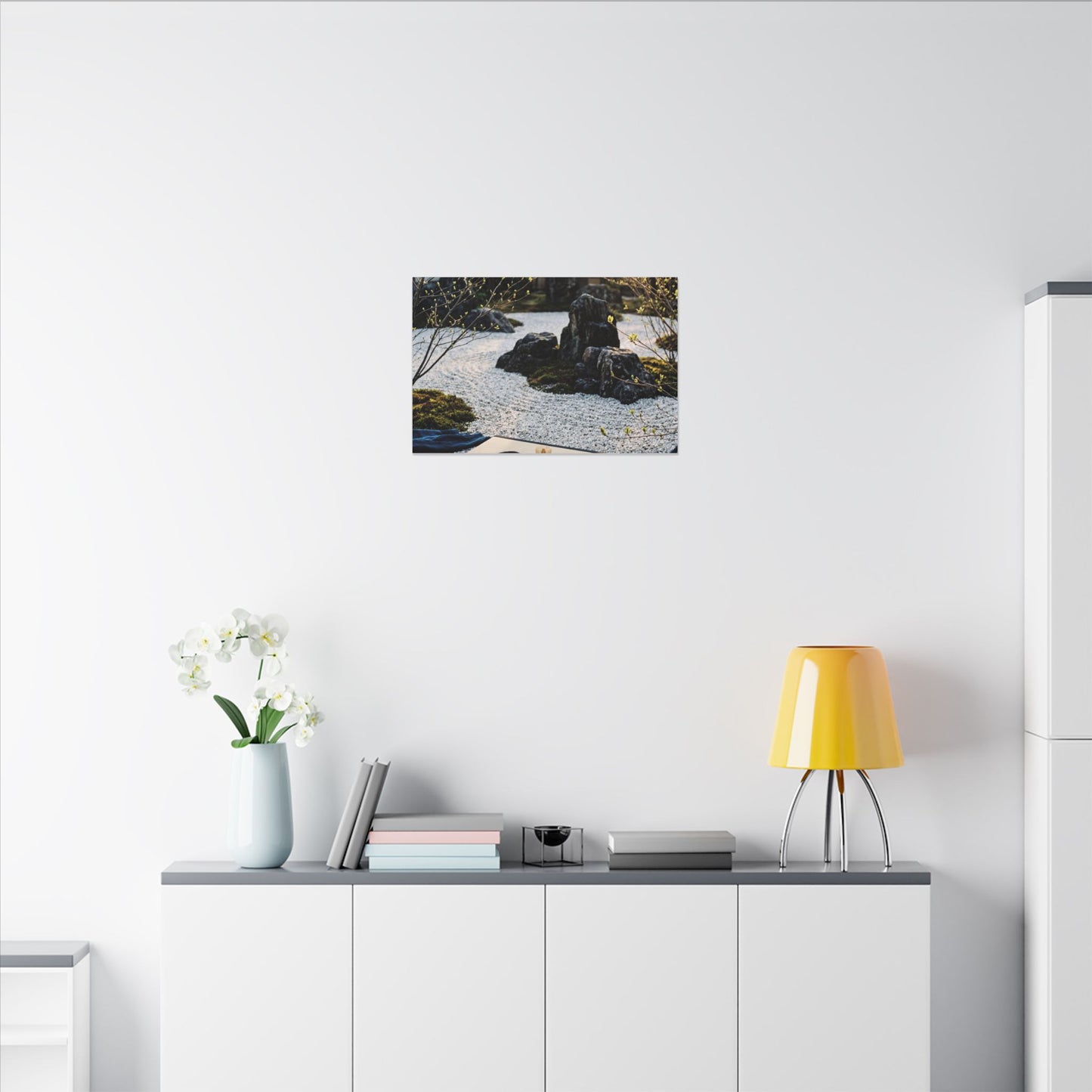 Zen Tea Ceremony in Golden Hour | Karesansui Canvas Art