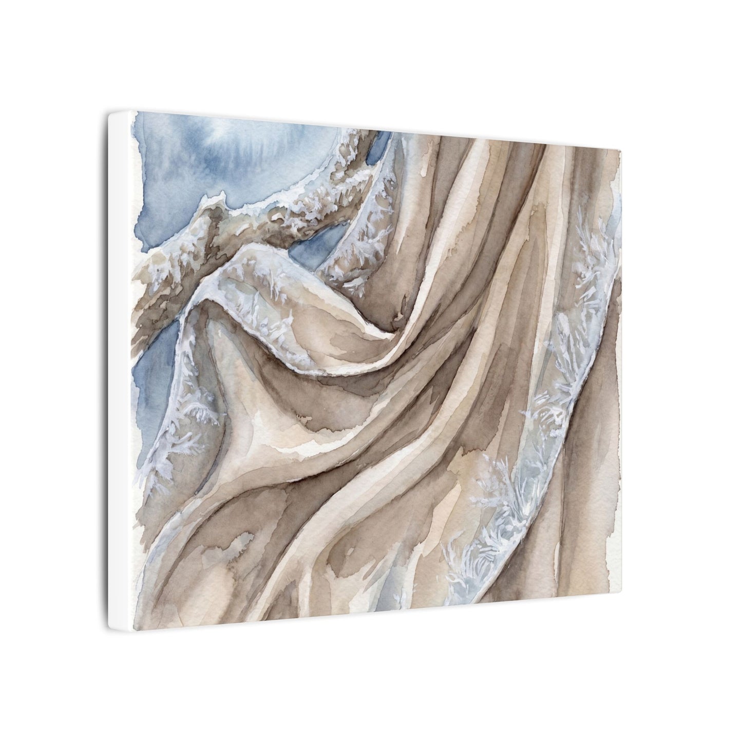 Silk Drape Winter Canvas Art | Japandi Cozy Design