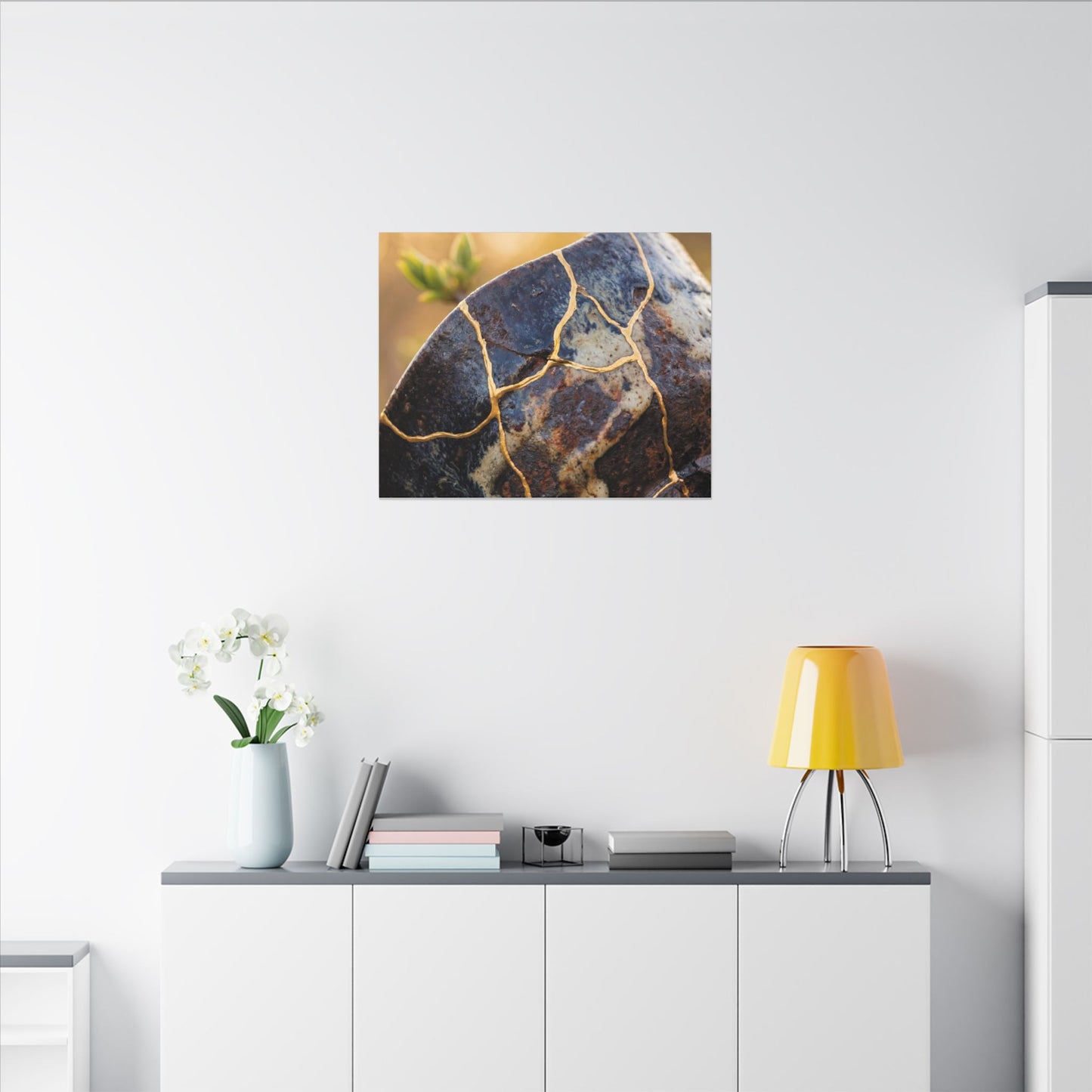 Fukinsei Rust Patina Canvas Art - Kintsugi Gold Repair