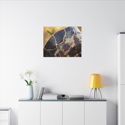 Fukinsei Rust Patina Canvas Art - Kintsugi Gold Repair