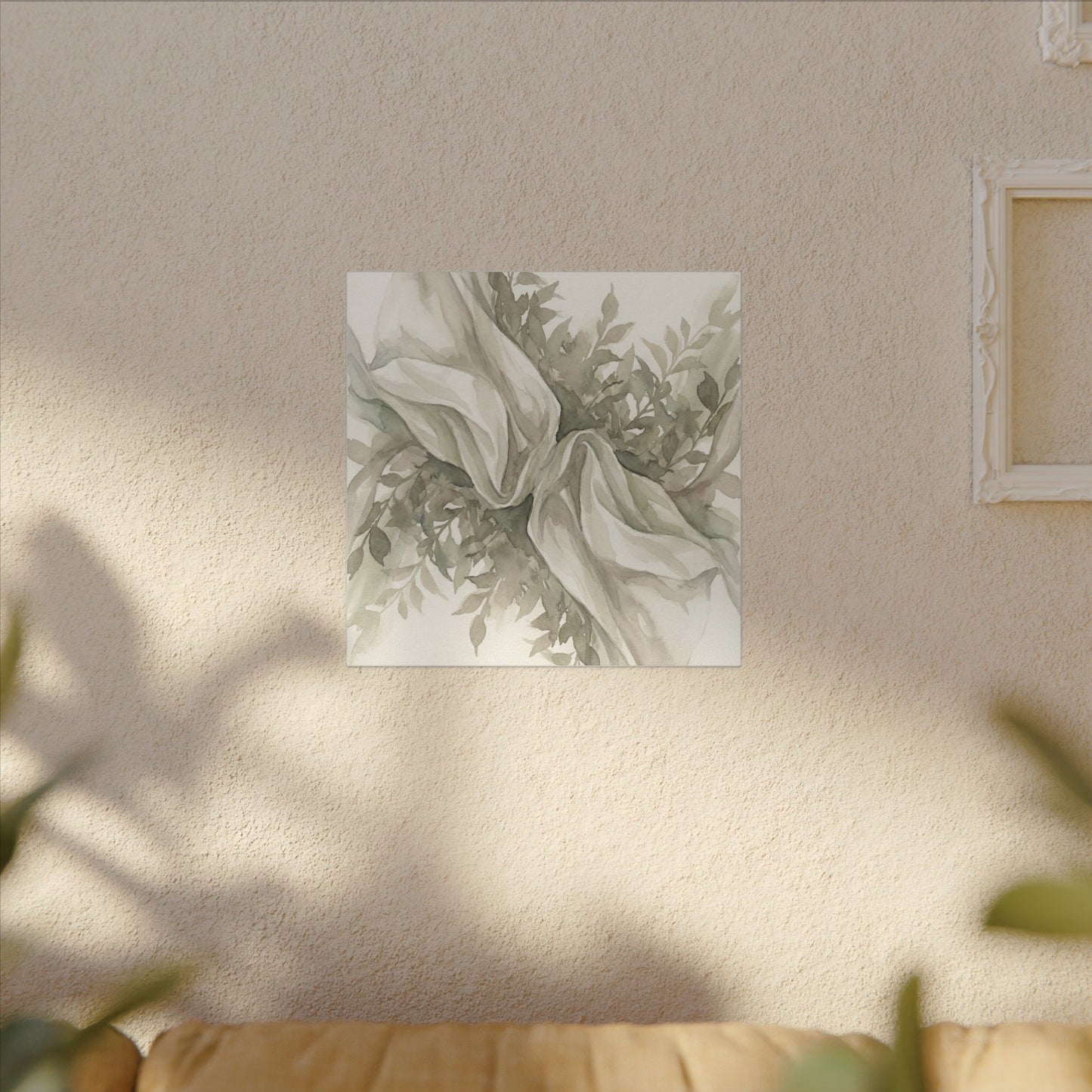 Summer Silk Drape Watercolor Canvas Art | Cozy Decor