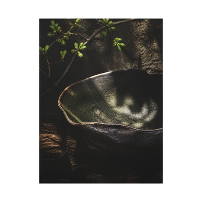 Sophisticated Ceramic Bowl Canvas Art - Dark Texture Dark Japandi