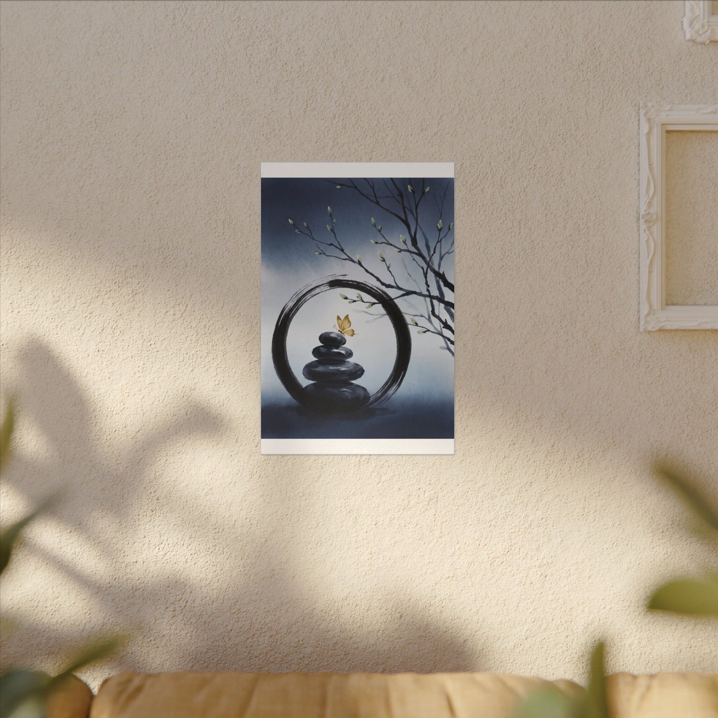 River Stones Spring Canvas Art | Zen Peaceful Design