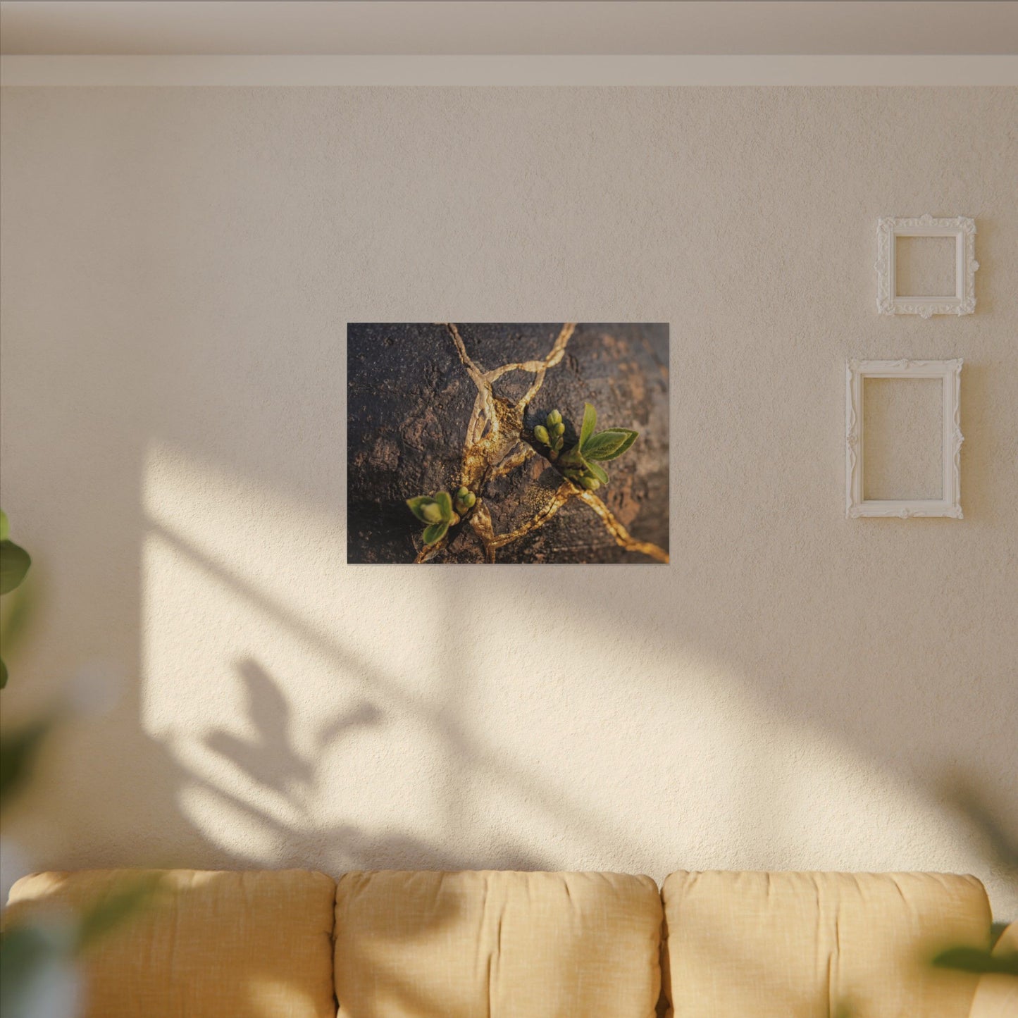Rust Patina Gold Repair Canvas Art | Resilient Kintsugi Art