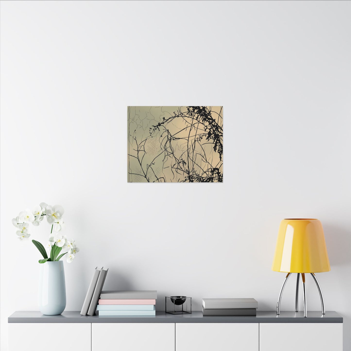 Golden Hour Shadow Play Canvas Art - Japandi Mono No Aware