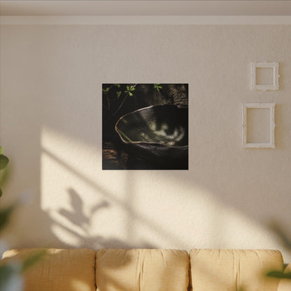 Sophisticated Ceramic Bowl Canvas Art - Dark Texture Dark Japandi