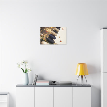 Ma River Stones Canvas Art - Kintsugi Gold Vein