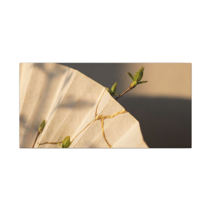 Paper Fold Gold Vein Canvas Art | Healing Kintsugi Art