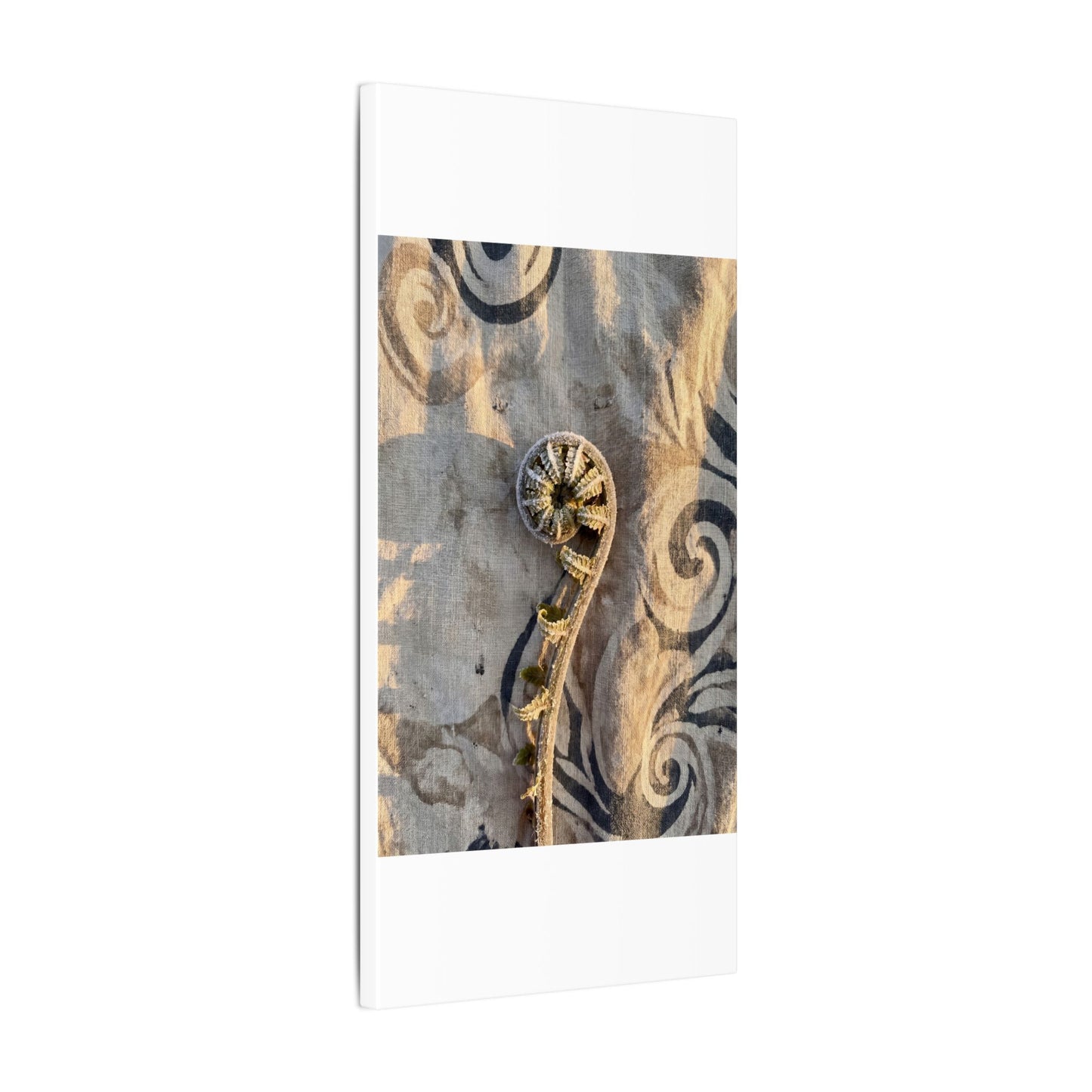 Fern Unfurling Canvas Art | Winter Japandi Japanese Pattern Art