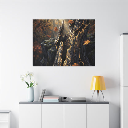 Pine Tree Autumn Canvas Art | Kintsugi Beautiful Design