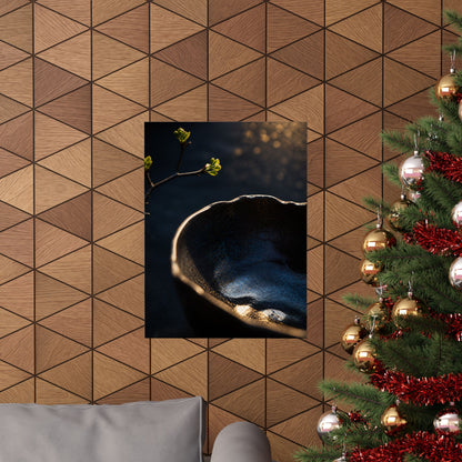 Ma Ceramic Bowl Wall Art Print - Dark Japandi Shadow Zen