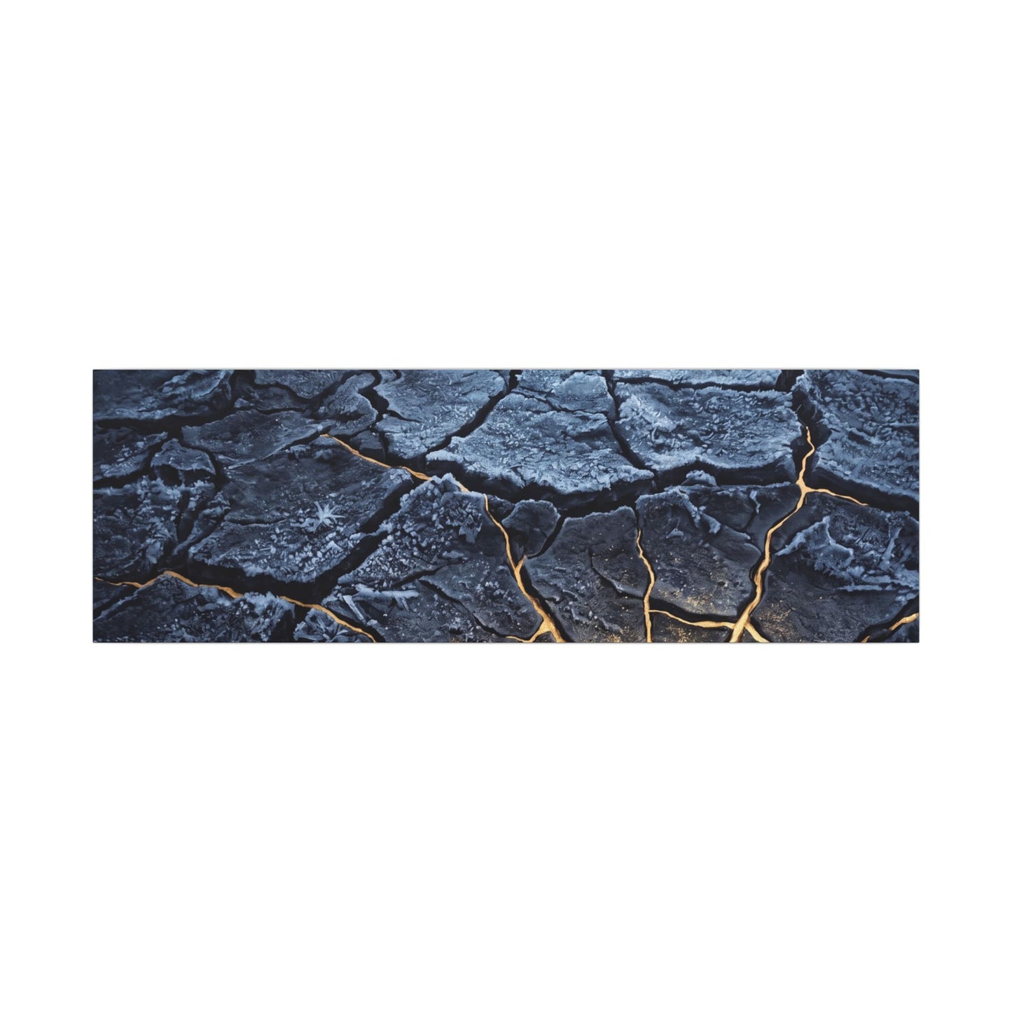 Moonlight Cracked Earth Canvas Art - Kintsugi Mono No Aware