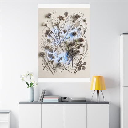 Dried Flowers Minimal Line Canvas Art | Elegant Japandi Art