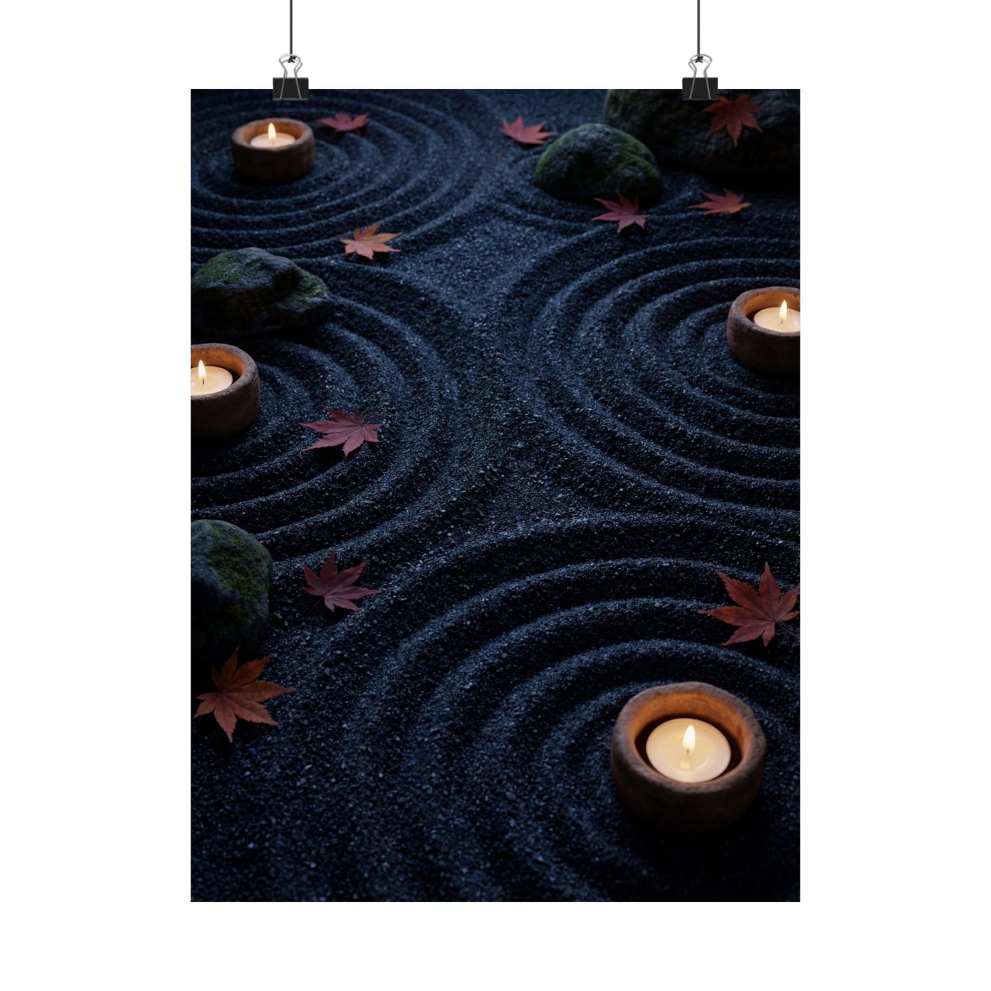 Autumn Rock Garden Dark Texture Wall Art Print | Luxurious Decor Art Print