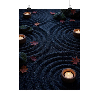 Autumn Rock Garden Dark Texture Wall Art Print | Luxurious Decor Art Print