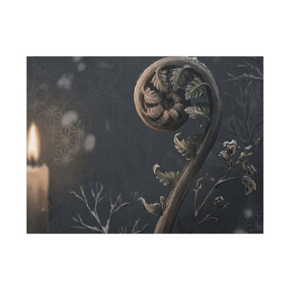 Candlelight Fern Unfurling Canvas Art - Japandi Ma