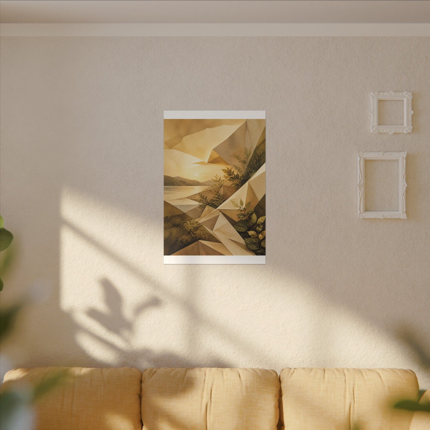 Golden Hour Paper Fold Canvas Art - Japandi Ma
