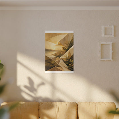 Golden Hour Paper Fold Canvas Art - Japandi Ma