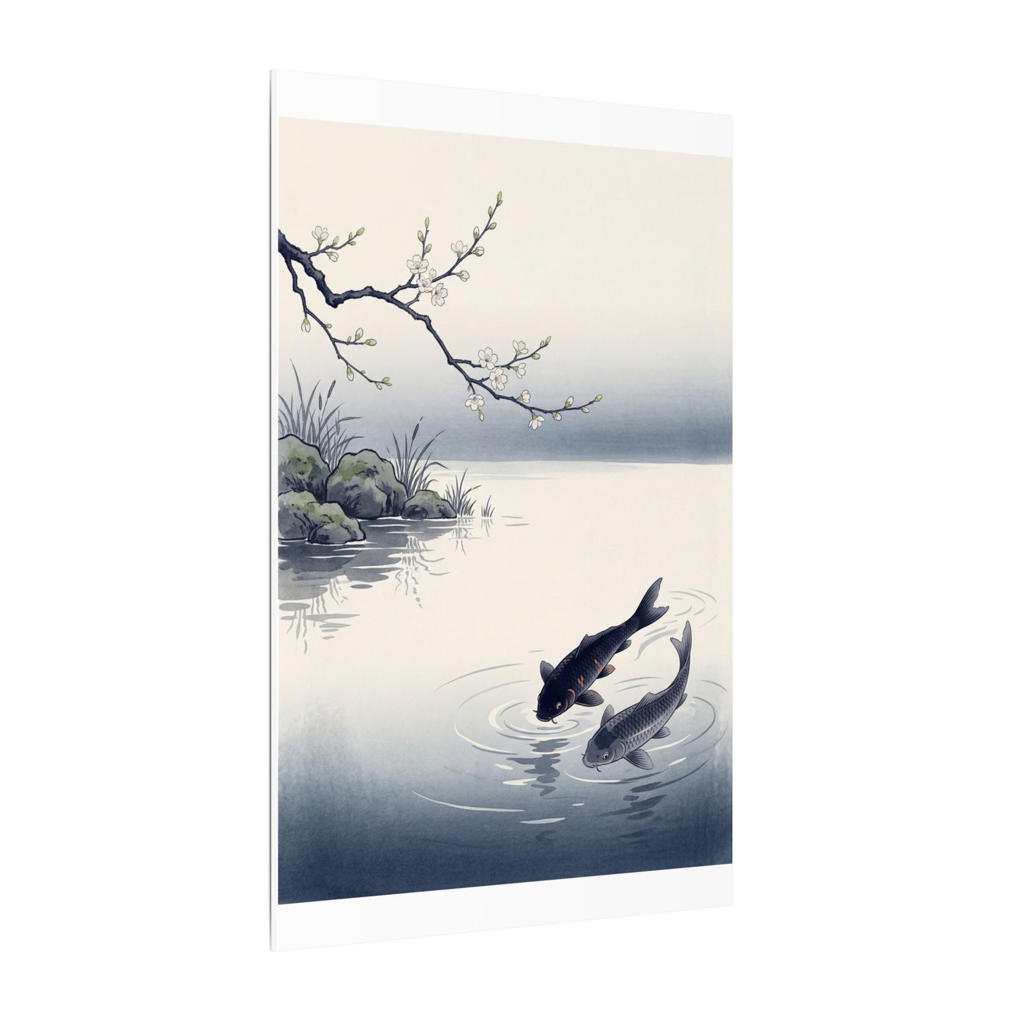 Ma Koi Pond Canvas Art - Zen Ukiyo E Inspired