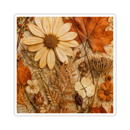 Dried Flowers Sticker | Autumn Cottagecore Herbarium Art