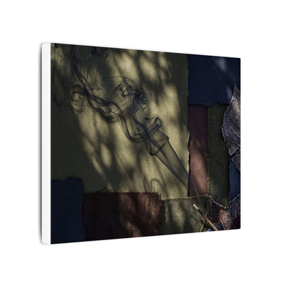 Ma Incense Smoke Canvas Art - Dark Japandi Dark Texture