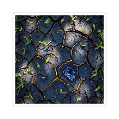 Dappled Cracked Earth Sticker - Dark Japandi Datsuzoku Art Print