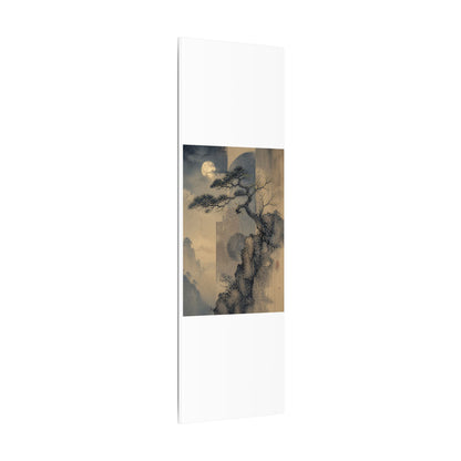 Japandi Pine Tree in Moonlight | Japanese Pattern Canvas Art