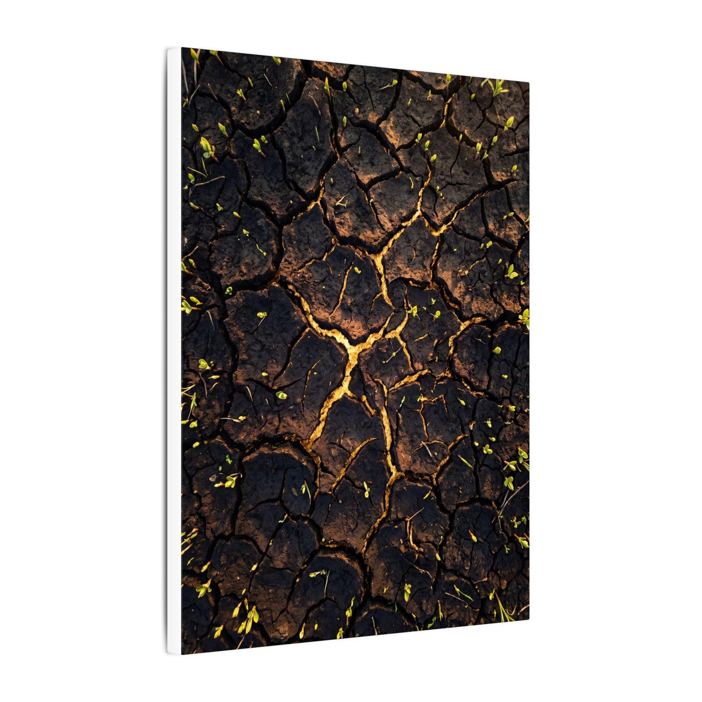 Cracked Earth Moody Minimal Canvas Art | Sophisticated Dark Japandi Art