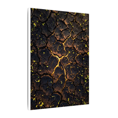 Cracked Earth Moody Minimal Canvas Art | Sophisticated Dark Japandi Art