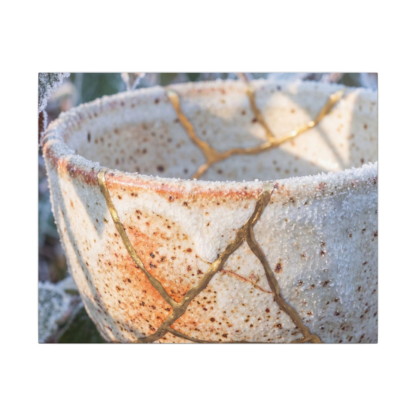 Resilient Ceramic Bowl Canvas Art - Gold Vein Kintsugi Art Print