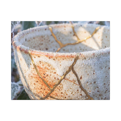 Resilient Ceramic Bowl Canvas Art - Gold Vein Kintsugi Art Print