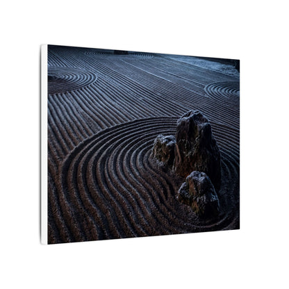 Moonlight Rock Garden Canvas Art - Dark Japandi Seijaku