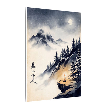 Mountain Mist Canvas Art | Winter Zen Ukiyo E Inspired Art
