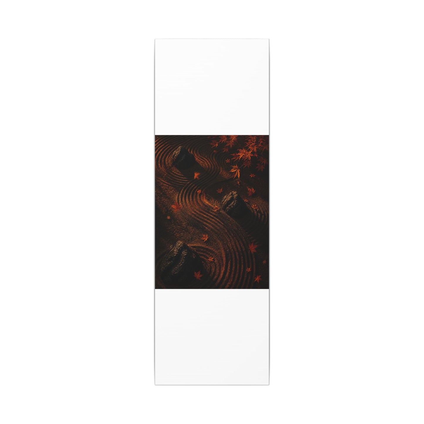 Dark Japandi Rock Garden in Golden Hour | Charcoal Ink Canvas Art