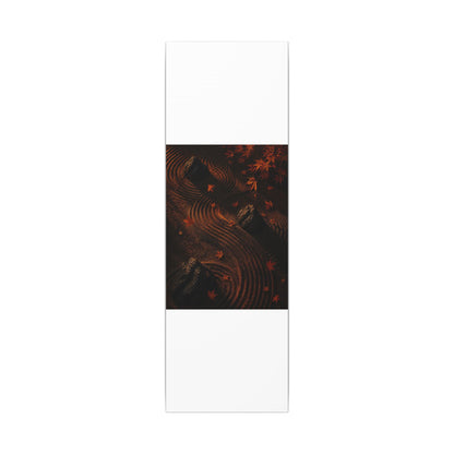 Dark Japandi Rock Garden in Golden Hour | Charcoal Ink Canvas Art