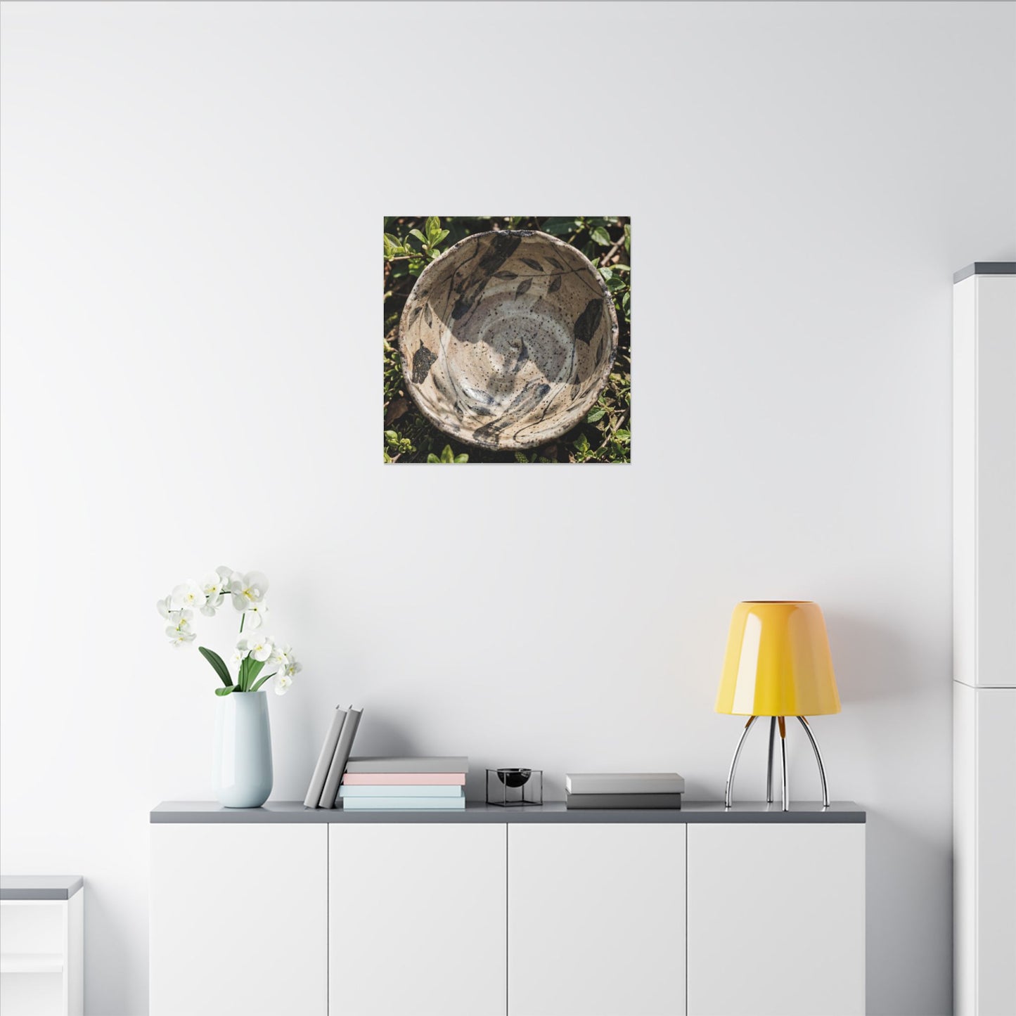 Elegant Ceramic Bowl Canvas Art - Japanese Pattern Japandi