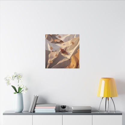 Autumn Paper Fold Minimal Line Canvas Art | Cozy Decor