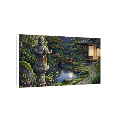 Spring Moonlit Garden Gold Vein Canvas Art | Resilient Decor