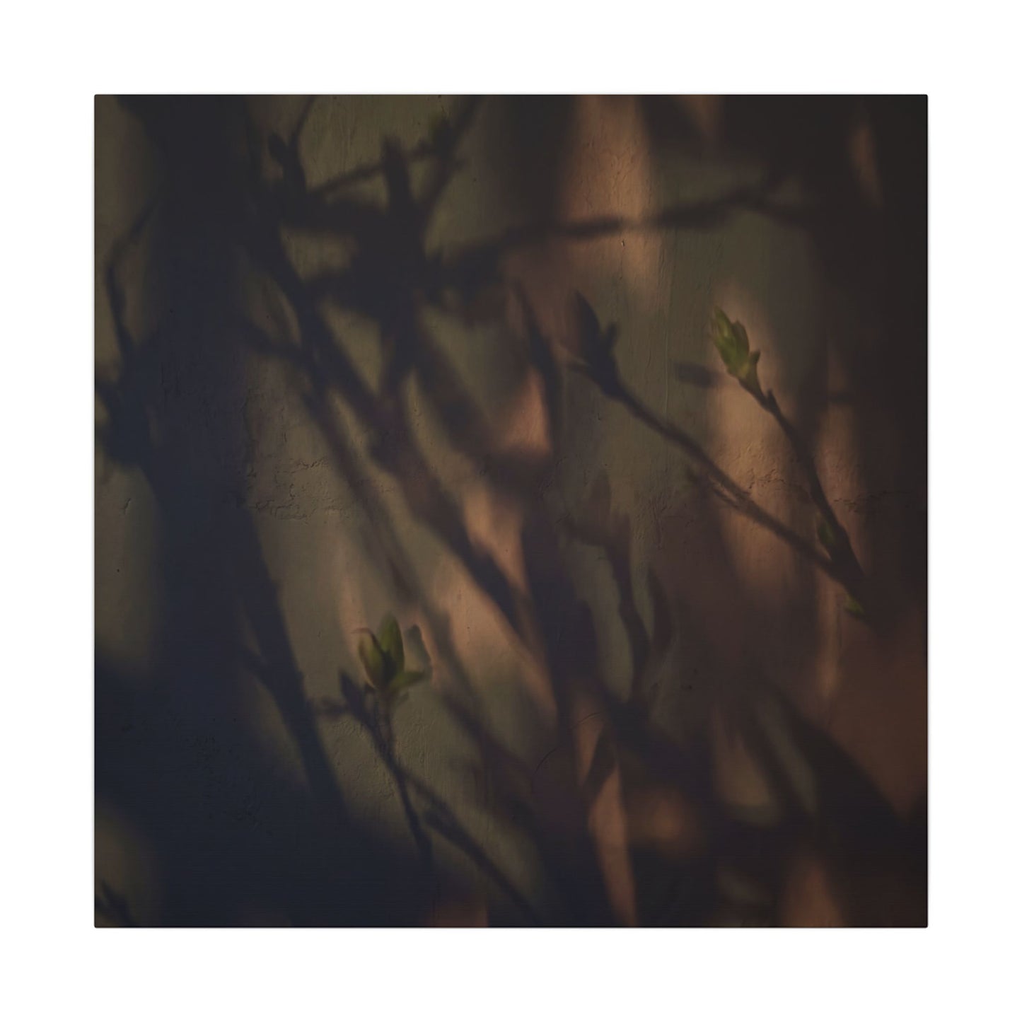 Candlelight Shadow Play Canvas Art - Dark Japandi Shibui