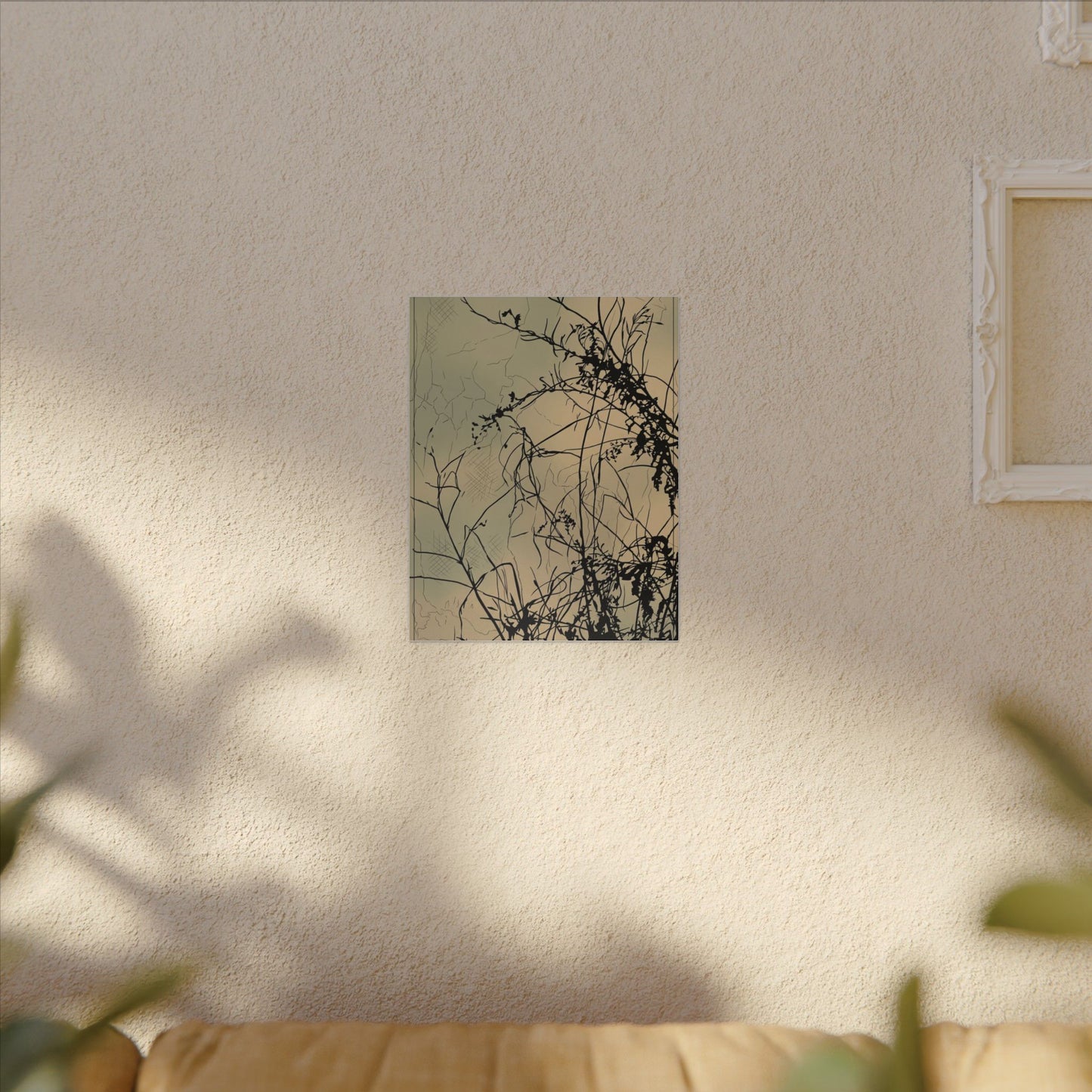 Golden Hour Shadow Play Canvas Art - Japandi Mono No Aware
